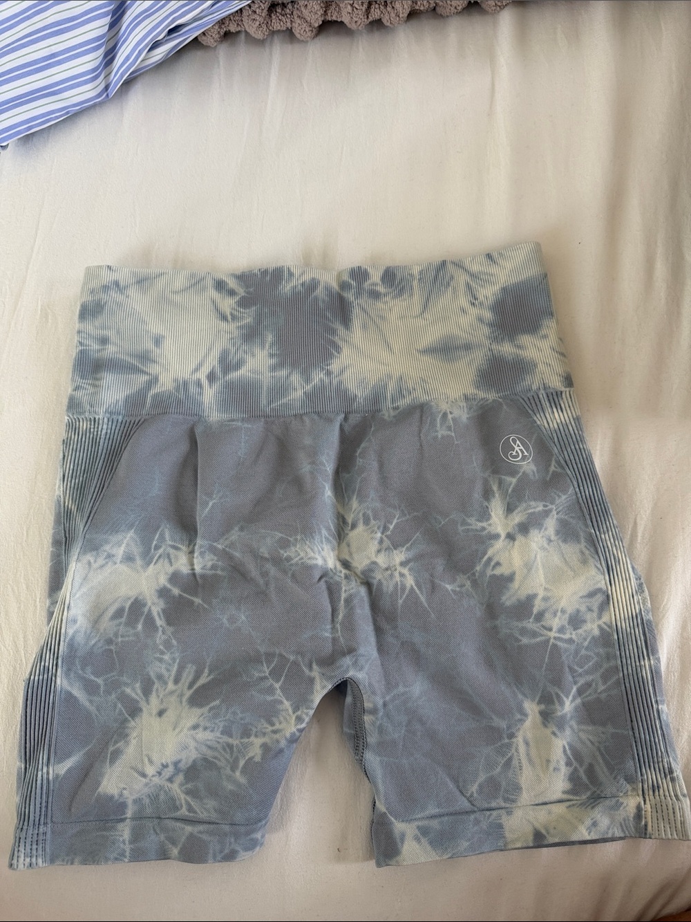 Allure Gray Tie-Dye Athletic Bike Shorts